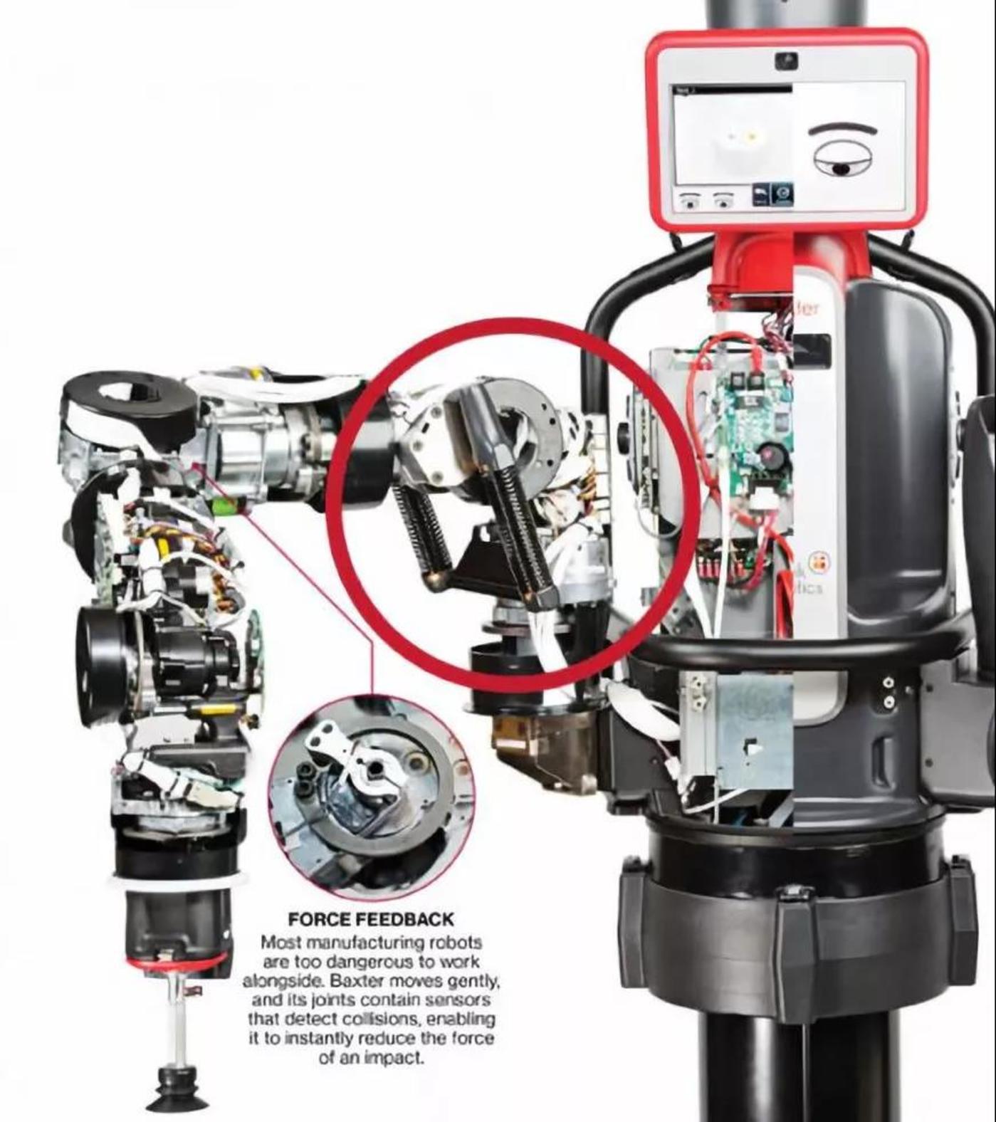 Baxter的内部结构与传统工业机器人迥异